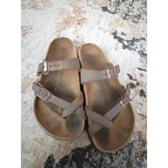Womens Birkenstock Brown Sandals Size 35 Toe Thong - Picture 2 of 5